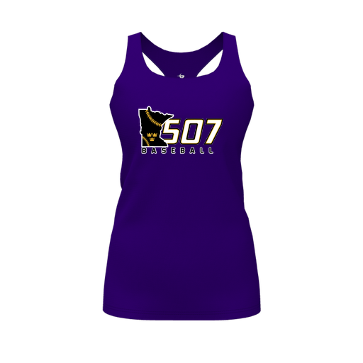 [FT0TRBPP-FYS-LOGO2] Decker Racerback Tank Top (Female Youth S, Purple, Logo 2)