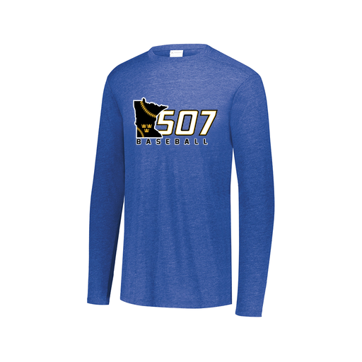 [FTLCUBRY-AXS-LOGO2] Decker Men's Tri-Blend T-Shirt - Long Sleeve (Adult XS, Royal, Logo 2)
