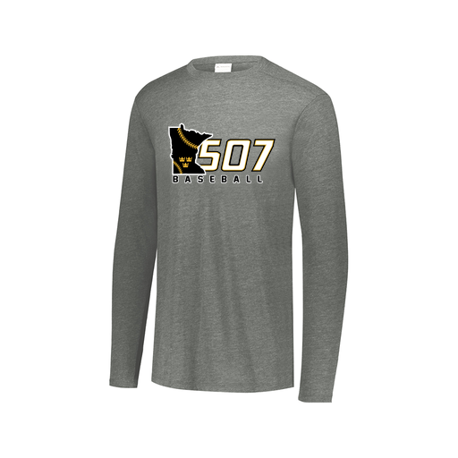 [FTLCUBGY-AXS-LOGO2] Decker Men's Tri-Blend T-Shirt - Long Sleeve (Adult XS, Gray, Logo 2)