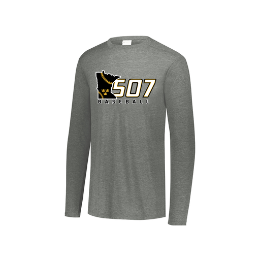 [FTLCUBGY-YS-LOGO2] Decker Youth Tri-Blend T-Shirt - Long Sleeve (Youth S, Gray, Logo 2)