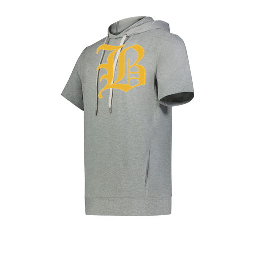 [222605-SIL-YS-LOGO1] YOUTH VENTURA SOFT KNIT SHORT SLEEVE HOODIE (Youth S, Silver, Logo 1)